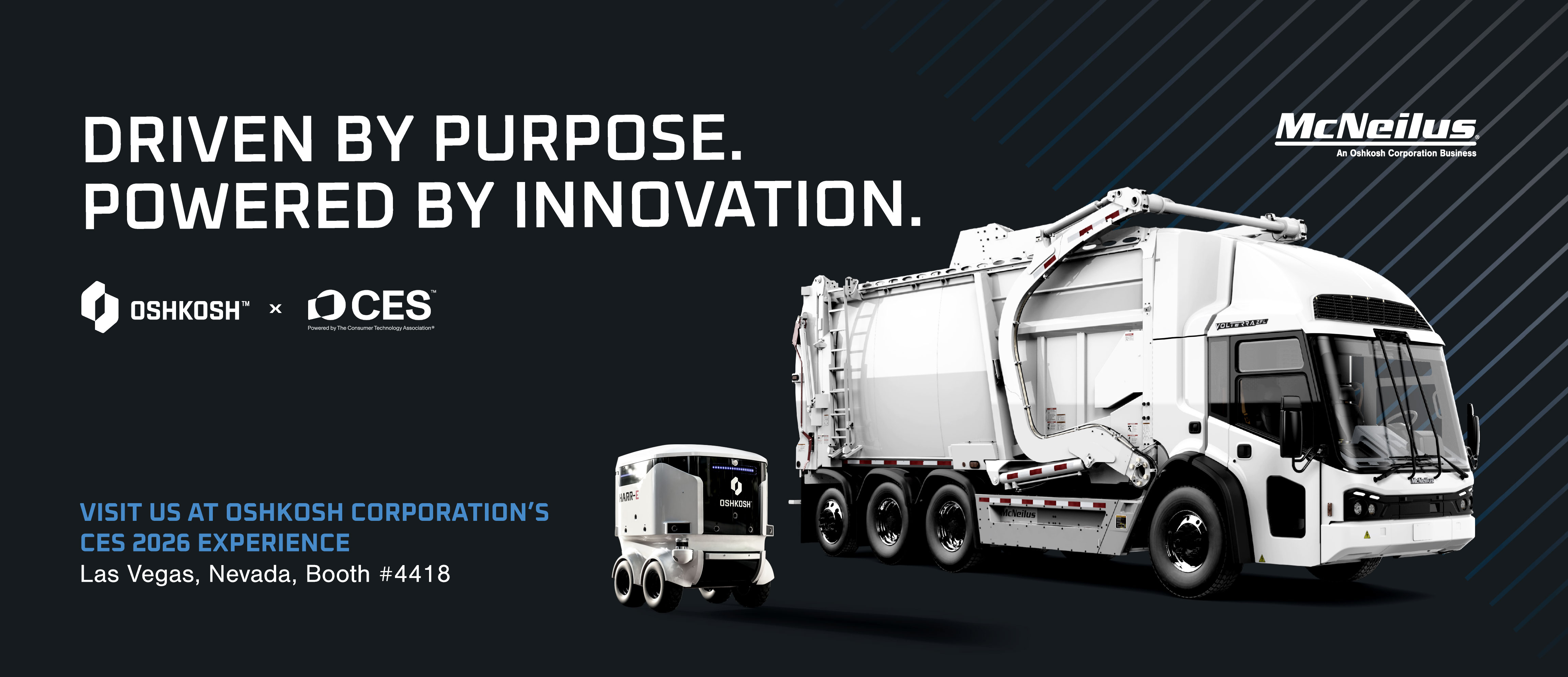 MCNEILUS TO SHOWCASE ADVANCED REFUSE AND RECYCLING TECHNOLOGY AS PART McNeilus 2026 CES News Release Header 121125